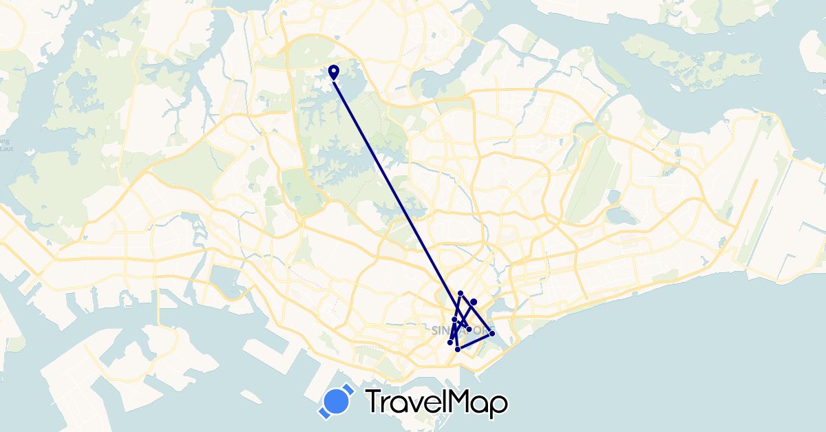 TravelMap itinerary: driving in Singapore (Asia)